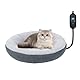 CATISM Beheiztes Katzenbett Heizmatte, Haustier Heizdecke Katzenkissen Heizungsliege Katzenhöhle, Timing & Temperatur Einstellbar Sicher Elektrisch Haustier Katzenkorb für Katzen 48 * 30 * 10cm