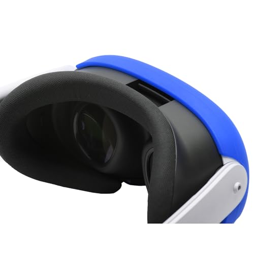 NUHFUFA Funda protectora de silicona para Quest 3, carcasa protectora de auriculares VR, accesorios de realidad virtual, antipolvo, antiarañazos, compatible con auriculares delanteros Quest 3 (azul) - imagen 4