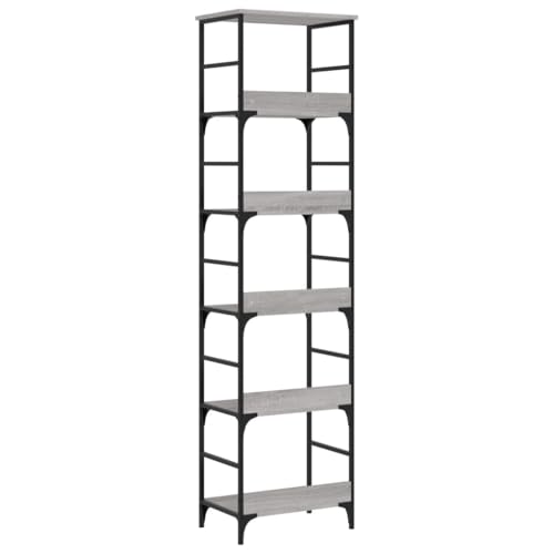 Librería industrial de madera gris para solucionar el desorden 8