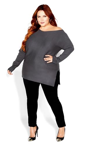 City Chic Women's Plus Size Lean in Sweater2