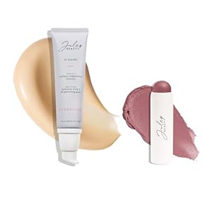 Radiant Glow Duo: Julep So Awake Snail Mucin Complexion Booster Moisturizer + Face Primer & Skip The Brush Cream-to-Powder Blush Stick in Muted Mauve Makeup & Skincare Set