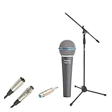 Professional Dynamic Vocal Microphone Pack for Live Music Focused High-Quality Sound Tailored to Achieve Optimised Results Subtle Presence Boost Allows Any Vocalist to Cut Through The Mix This Bundle Includes Boom Mic Stand, 6m XLR Cable and Jack Ada...
