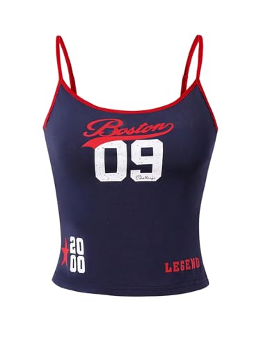 Girl's Number Letter Graphic Cami Top Spaghetti Strap Workout Camisole Tops