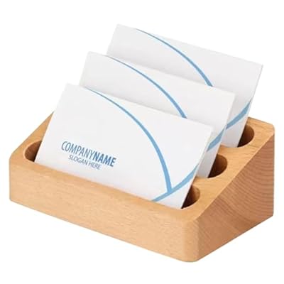 RoxNvm Soportes Para Tarjetas de Madera, Creativo Caja Para Tarjetero Para Tarjetas de Visita, Tarjeteros de Escritorio 3 Compartimentos, Para Exposición, Hogar, Oficina | Ya disponible en tu tienda friki favorita! En mundofriki.es!