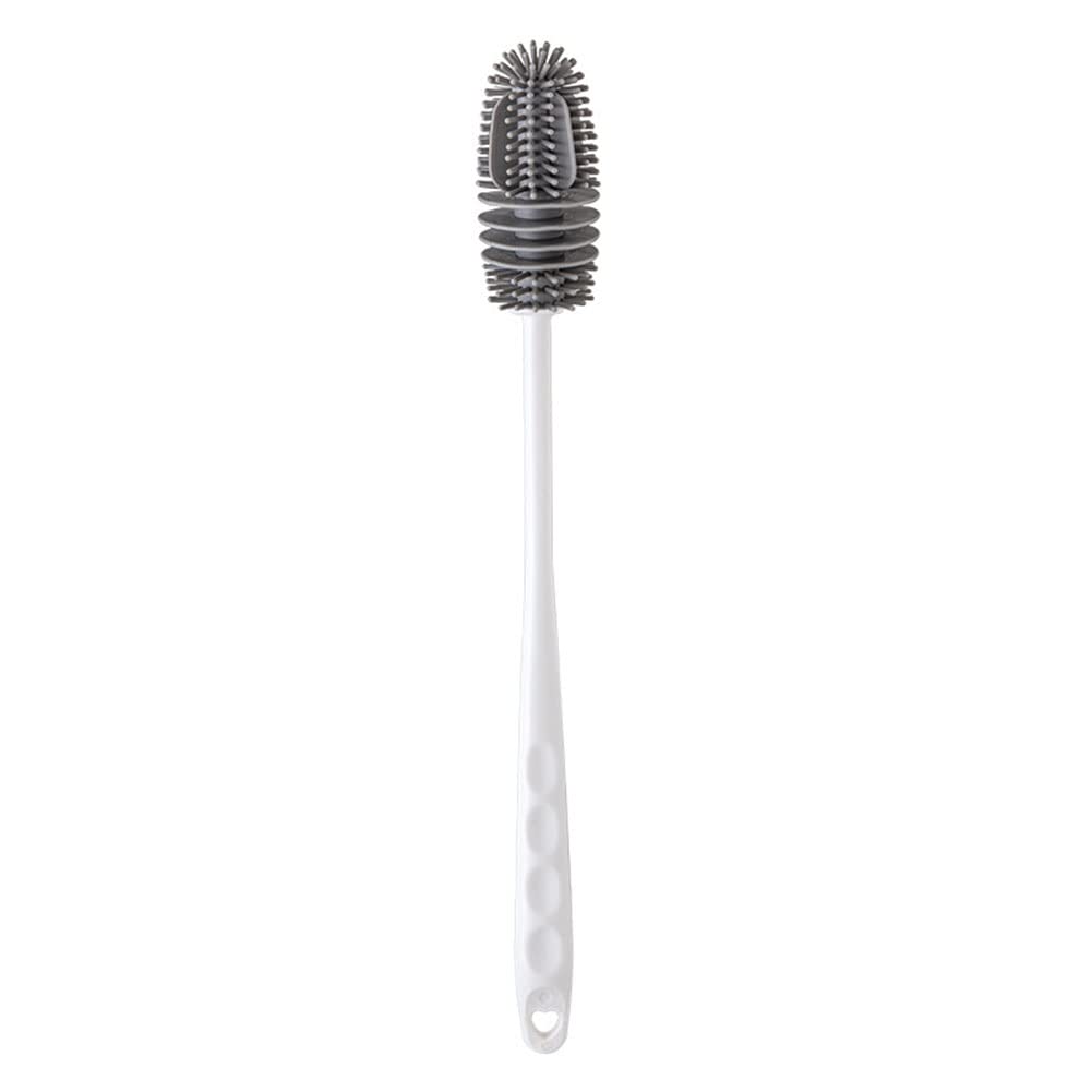 CYlovinho Silicone Bottle Cleaning Brush with Long Handle, 12" Water Bottle Cleaner for Baby Bottles, Hydro Flask, Sports Bottle, Vase, Glassware, Perfect for Smaller Diameter Bottle Openings