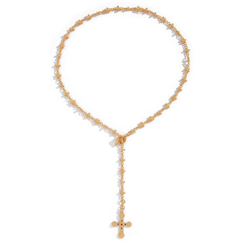 AstraGlam Y2K Style Cross Necklace for Women, Trendy Gold Cross Pendant Chain, Fashionable Kreuzkette, Ideal for Statement Jewelry and Special Occasions