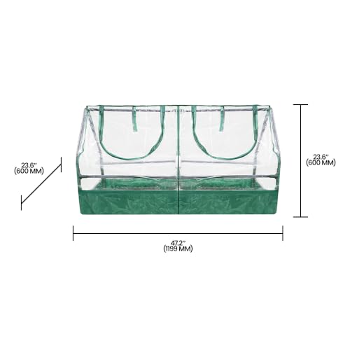 Zenport SH3212A+BTP Garden Raised Bed and Cold Frame Greenhouse Cloche for Easy Access Protected Gardening