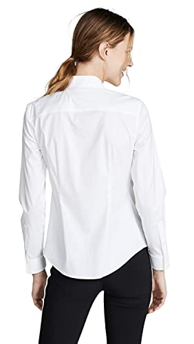 Theory Women's Luxe Tenia Button Down Blouse, White, L #TOP4