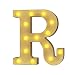 YOUZONE LED Marquee Letters LED Letter Lights Alphabet Light Up Sign Decoration Letters A - Z Symbol & for Wedding Birthday Party Battery Powered Christmas Lamp Night Light Home Bar Decoration (R)