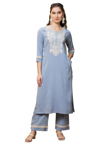 Image of Globus Women Kurta Set (3640924001 Maroon S)