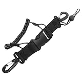LABRIMP Cordón Antipérdida para Cámara de Buceo Negro 140 Cm, Correa de Resorte Resistente para Cámara Acuática, Pulsera Ajustable para Seguridad en Fotografía Submarina