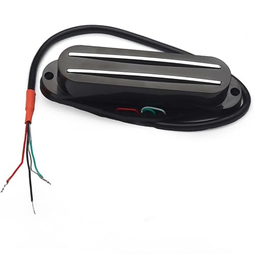 エレキギターピックアップ ダブルコイルピックアップ シングルコイル仕様 小型ダブルトラックピックアップ アルニコ5マグネット STエレキギターに最適(Black)