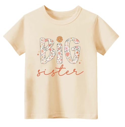 Image of Big Sister Shirt for Toddler Baby Girl Outfits Big Sis Announcement T-Shirt Gifts