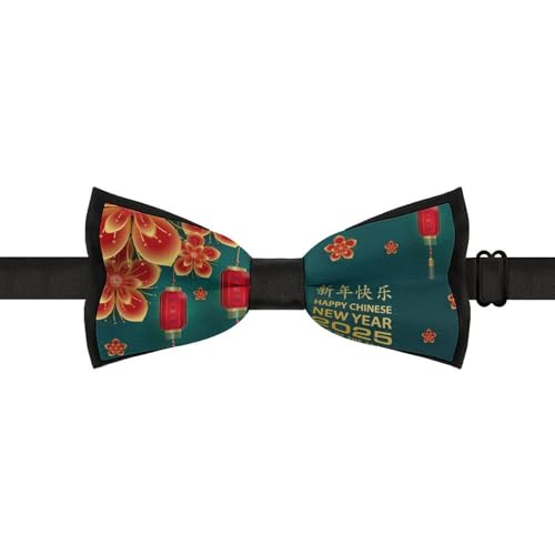 GoasNei Year Of The Snake 2025 Happy Chinese New Year 2025 Bow Tie for Men Adjustable Necktie Funny Tie Neck Ties for Weddings Party