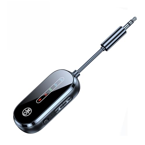 Bluetooth 5.4 Transmitter Receiver for Airplane CAR TV MP3 Player Bluetooth Transmitters,2 in 1 Wireless Transmitter Receiver One Tow Two AUX Black