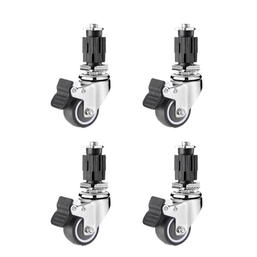 4Pcs Furniture Square Tube Wheel Quiet Brake Caster Furniture Swivels Casters Rubber Wheel Easy to Installation