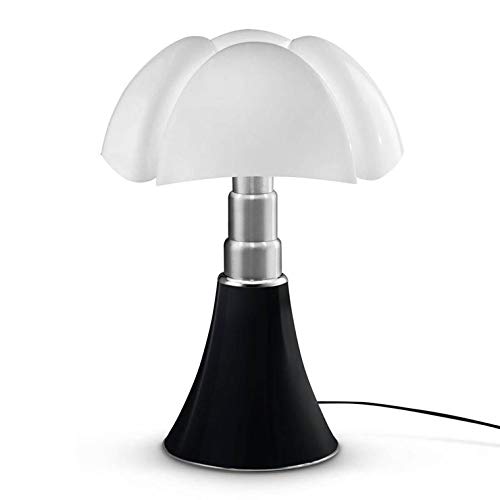 Nero PIPISTRELLO-- Lampada fluorescente con base telescopica, altezza 66-86 cm, colore: Nero opaco Martinelli Luce - Design da Gae Aulenti