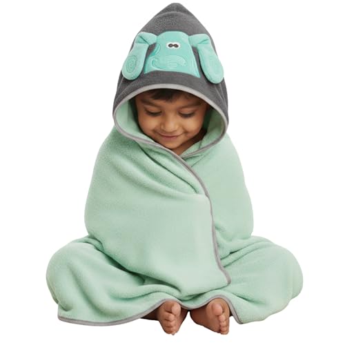 Image of Ultra-Soft Baby Hooded Towel - Coral Velvet Wrap Your Little One in Softness and Joy, Hypoallergenic & Super Absorbent Bath Wrap for Newborns & Toddlers | Cute Animal Design (0-5 Years) (Mint Green)