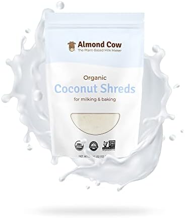Almond Cow - Organic Coconut Shreds, Non-GMO Shredded Coconut for Plant Based Milk Making, Unsweetened Coconut Flakes Keto Treats for Baking and Milking, Vegan and Gluten-Free, 2 lbs