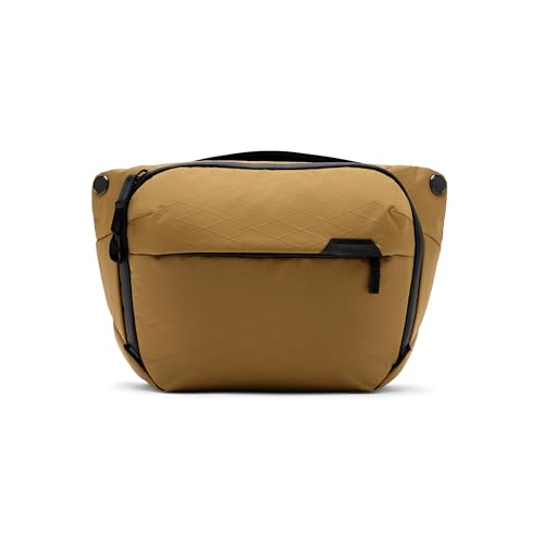 Peak Design Everyday Sling 6L, Coyote, Padded Adjustable Shoulder Strap for Crossbody or Waist Carry, FlexFold Dividers, Ideal for Carrying Cameras or Everyday Essentials, Sling Bag for Men and Women