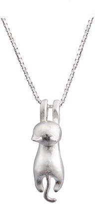 S.Leaf Sterling Silver Cat Necklaces Cats Jewelry for Women Cat Sweaters Cute Jewelry Pendant Cat Lover Gifts for Women Necklaces for Teen Girls Goth Accessories Women’s Jewelry