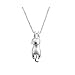 S.Leaf S925 Sterling Silver Cat Necklace Matte Silver Cat Pendant Collarbone Necklace