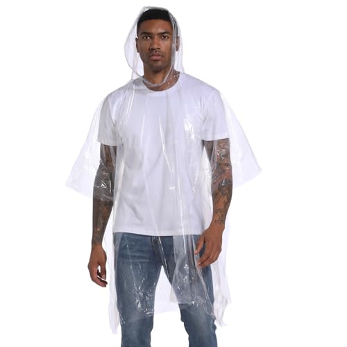 Disposable Rain Ponchos for Adults - Family Pack Ideal for Disney World, Concerts, and Outdoor Events clear2