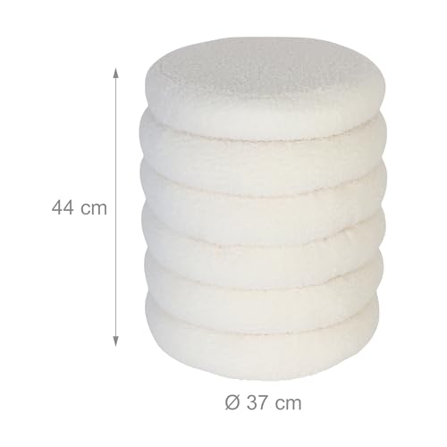 Taburete de almacenaje blanco rectangular estilo escandinavo con puf contenedor boho 4