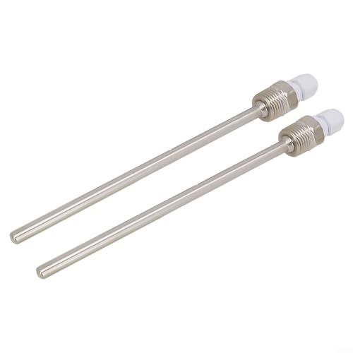2pcs Threads Stainless Steel Thermowell for Temperature Sensors, Thermowell Sleeve For Temperature Sensors(8x250mm)