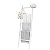 WTZ Blanket Ladder, 5-Layer Towel Racks, Blanket Holder with Anti-Slip Construction Home Decor, Decorative Blanket, Quilt, Towel, Scarf Ladder Shelves for Livingroom, Bedroom, Bathroom, White