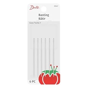 Dritz 3047 Quilter’s Basting Hand Needles, Size 7 (6-Count), Nickel