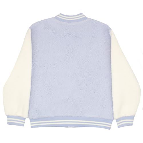Image of Disney Lilo & Stitch, Minnie Mouse Girls Fleece Varsity Jacket - Fuzzy Lightweight Zip-Up Bomber Jacket for Kids