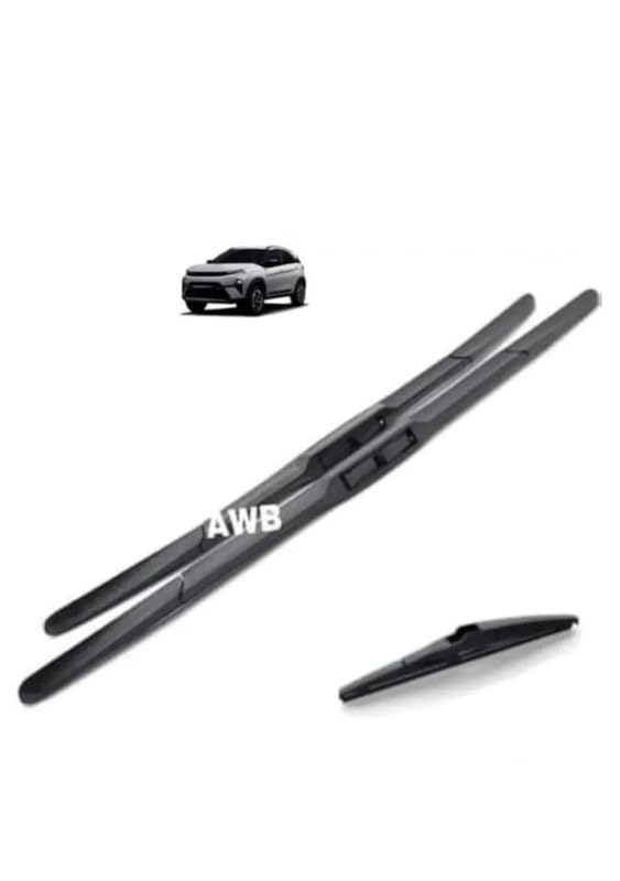 AWB® Teflon Coated Hybrid Wiper Blades All Seasons Front With Rear Wiper Blade Set Compatible with Tata Nexon, Nexon Ev,Size-24"+14"+10"(Set of 3)-image-36