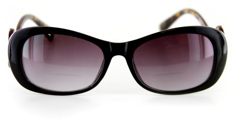 Waikiki Vintage-Inspired Fashion Bifocal Sunglasses (Black/Tort w/Smoke +1.50)2