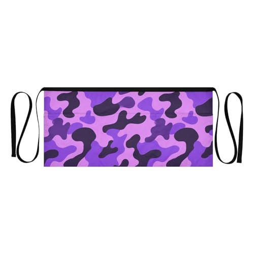 FASHON&FASCIN Server Apron with Pockets Waist Aprons Half Waitress Apron Camouflage Print for Gardening Restaurant,Multi17