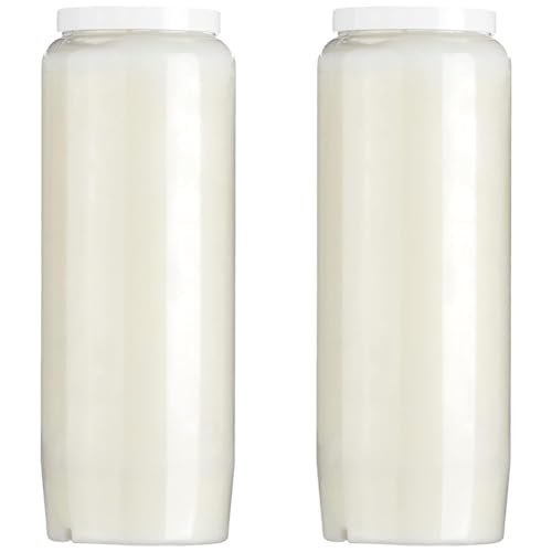 Hautekiet 7159276 Bougie 9 Jours Blanc 6,8 x 20 cm (Lot de 2)