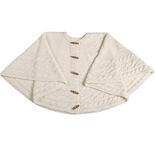 48-Inch Knitted Christmas Tree Skirt Round With Wooden Toggle Buttons (Cream) #TOP6
