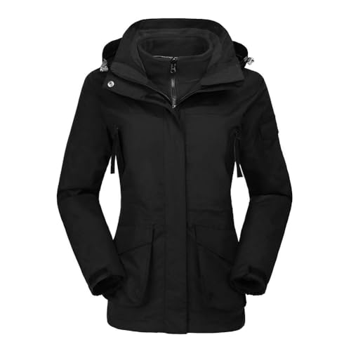 Ambayz Damen Ski 3-in-1-Jacke 2 Stück Set Outdoor Wanderjacke Wasserdicht...