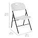 Amazon Basics Sturdy Foldable Plastic Chair, Portable, 350-Pound Capacity, White, 6-Pack