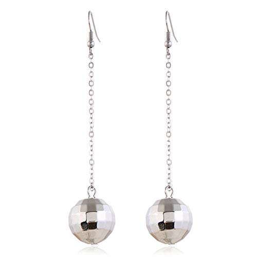 GLJYG Boucles d'oreilles pour Femmes Boucles d'oreilles Boule Disco Boucles d'oreilles Étincelantes Boucles d'oreilles à la Mode Bijoux Cadeau pour Femmes Filles,Silver Cover