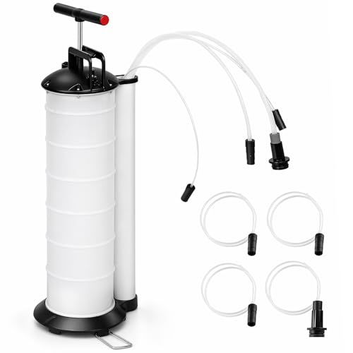 M.J COMFY-LIFE Manual Vacuum Oil Pump 7L Fluid Extractor Suction Pump for Oil Petrol & Fuel Transfer Includes 4 Tubes Suitable for Cars Motorbikes & Marine Engines