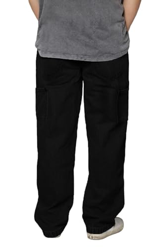 URBANJ Men's Loose Fit Carpenter Denim Jeans Baggy Work Pants