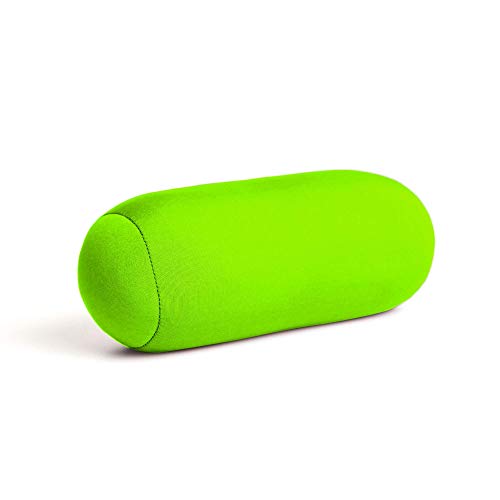 Cushie Pillows Super Tiny 3.5 inches x 8 inches Microbead Bolster Squishy/Flexible/Extremely Comfortable Roll Pillow – (Lime)