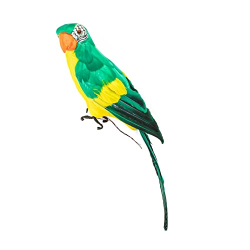 AUEAR, 17.7 Inch Green Artificial Big Parrot Simulation Lifelike Birds