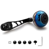 HEIGHTEN 65/75mm & 80/90mm リール ハンドル 38mm/45mm ハンドルノブ シマノ(SHIMANO) ダイワ(DAIWA) アブ(Abu) ベイトリール 通用 Aurora Ach Series (65mm/75mmハンドル＆38mmノブ - ブラック) (1141)