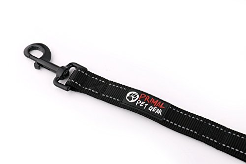 Primal Pet Gear Dog Leash 6ft Long - Traffic Padded Two Handle - Heavy Duty - Double Handles Lead for Control Safety Training - Leashes for Large Dogs or Medium Dogs (6FT, Black-Blue)