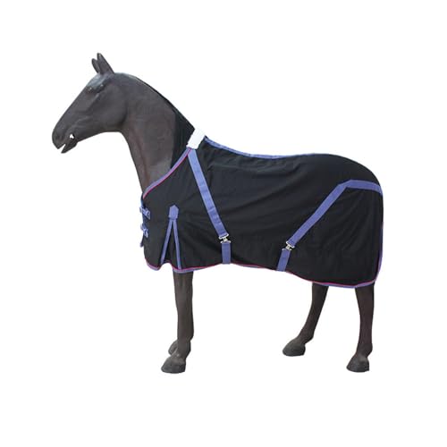 Manta de algodón para caballo con correas ajustables resistente a desgarros 3