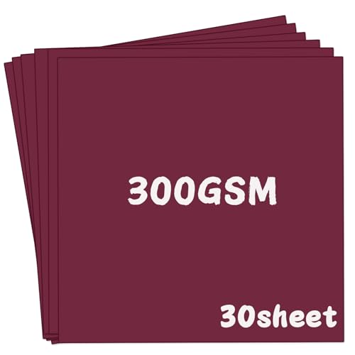YINUOYOUJIA Burgundy Cardstock 12x12", 30 sheets, 300gsm