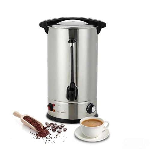 Image of 18 L /120 Cups Coffee Urn, Commerical Coffee Maker Hot Water Urn, Large Percolator Pot Dispenser With Double-Wall Stainless Steel, Quick Brew, Stays Hot for Tea & Beverage at Events & Catering(Silver)