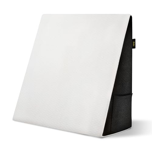 Image of Frido Ultimate Wedge Plus Max Cushion | Extra-Large Back Support Pillow for Bed with Side Pockets | Wedge Pillow for Neck & Back Pain, Acid Reflux | Triangle Cushion with Carry Handle- White & Grey